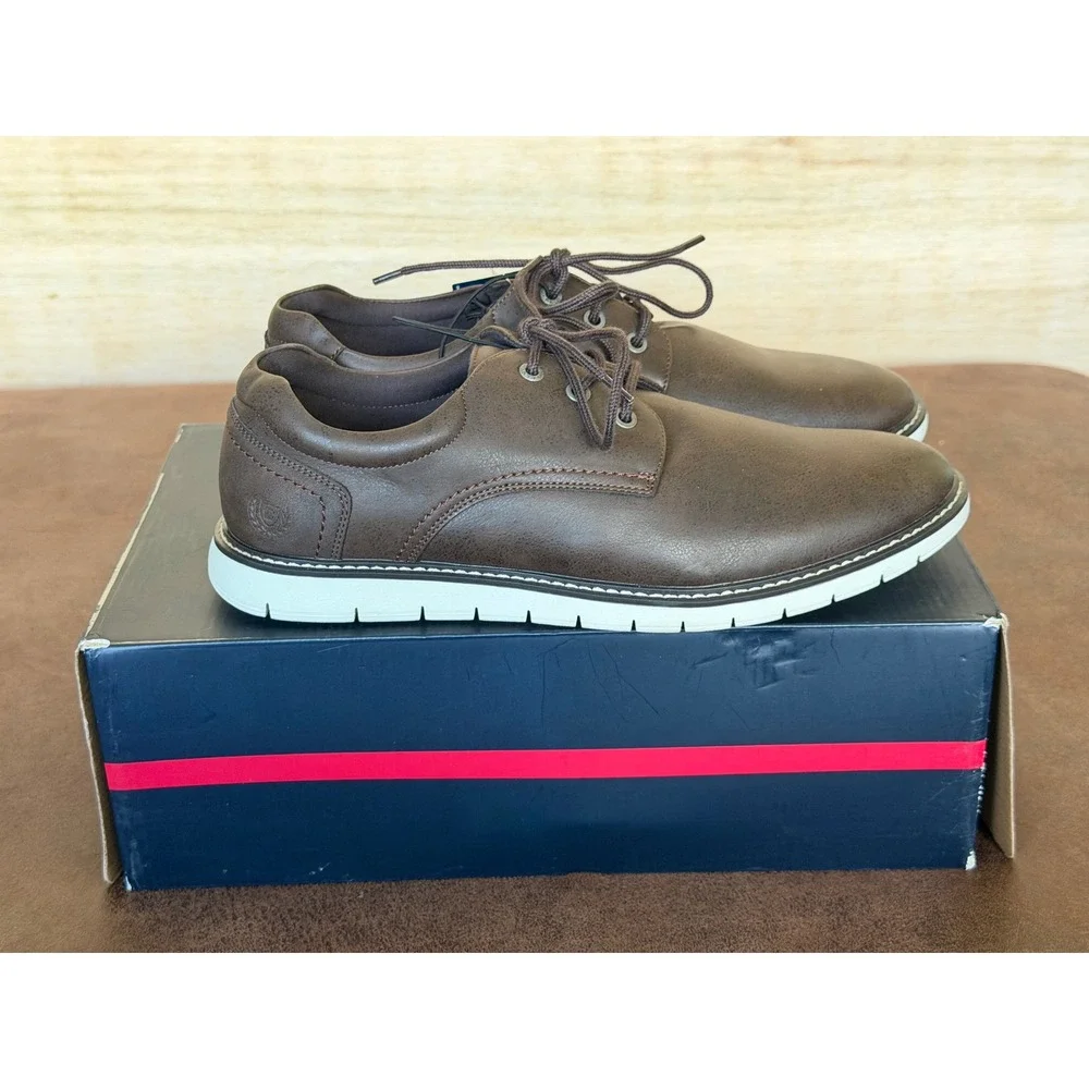 Chaps Flexx Mens Brown Casual Oxford Shoes Lace Up Sneakers MNCH42023AU002 NIB